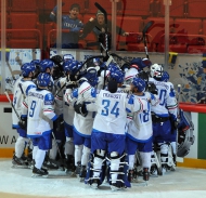 Italy celebrates overtime win against Denmark