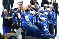 Finland lifting the WJC 2014 trophy